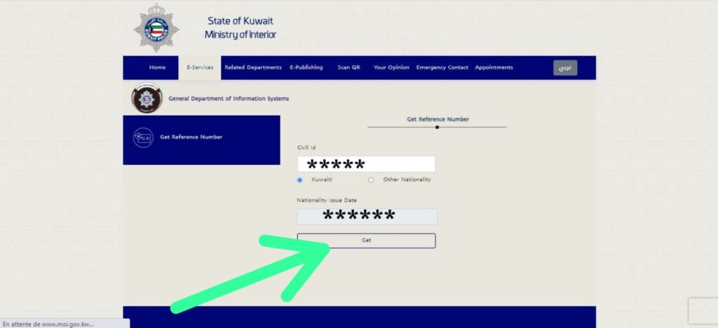 moi kuwait civil id status for resident and citizen