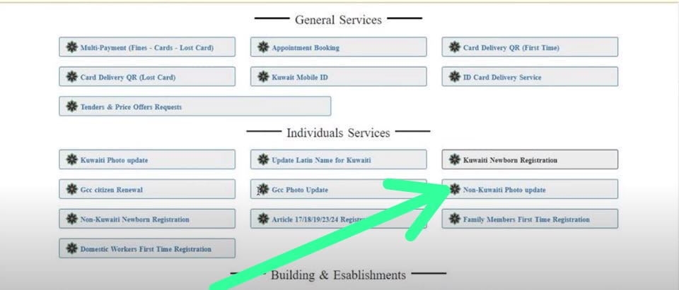 non kuwaiti civil id photo update e-service paci steps