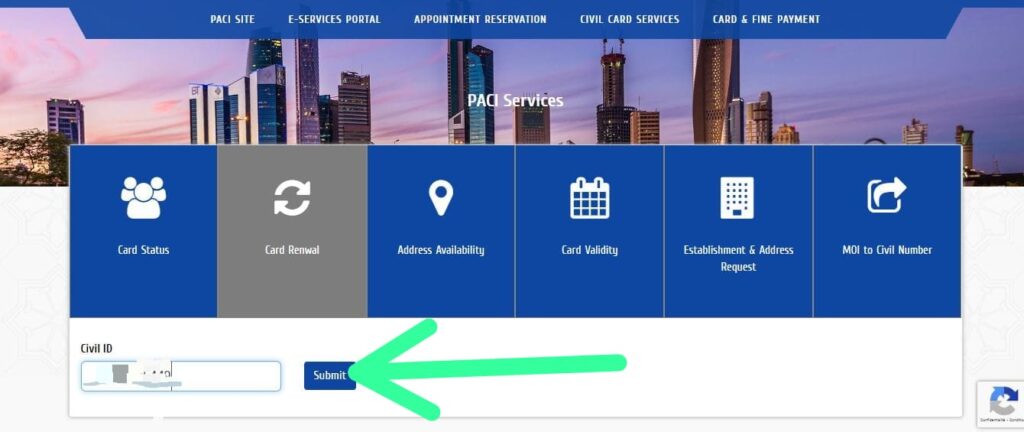 paci kuwait civil id renewal status check online 