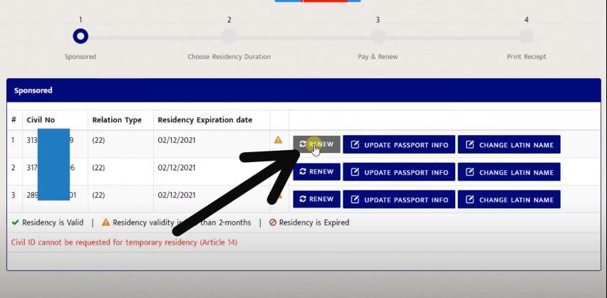 moi kuwait residency information online 