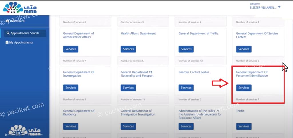 how to book biometric appointment in kuwait